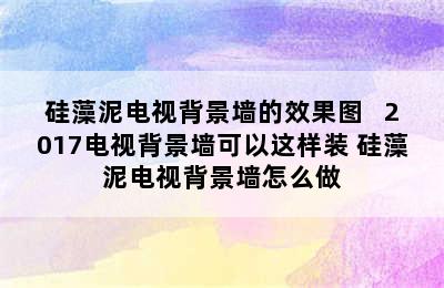 硅藻泥电视背景墙的效果图   2017电视背景墙可以这样装 硅藻泥电视背景墙怎么做